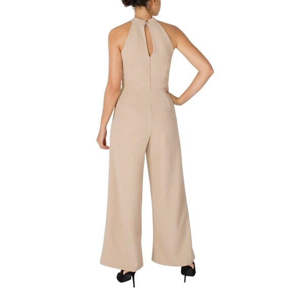 Julia Jordan Women's Twist Neck Halter Jumpsuit with Pockets Wide-Leg Size 12 - Picture 2 of 12